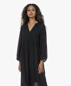 By-Bar Ravi Twill Jurk Met Driekwartmouwen - Midnight -Mode Kleding 230808 23a80c79 5868 467a 8762 a78f86a3d8cd