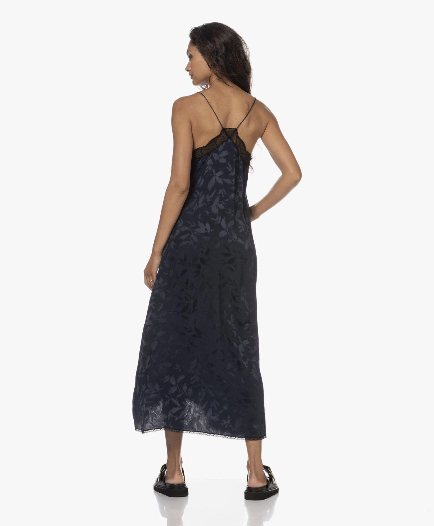 Zadig & Voltaire Risty Jacquard Zijden Slipdress - Inkt 4 Zadig & Voltaire Risty Jacquard Zijden Slipdress - Inkt - Afbeelding 4