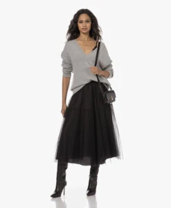 No Man'S Land Tulen Midi Rok - Zwart -Mode Kleding 230808 2e650353 e8c3 4a2d b02c 2a18702a272c