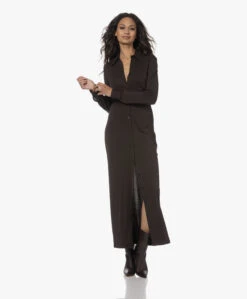 Filippa K Jersey Maxi Blousejurk - Dark Chocolate -Mode Kleding 230808 5896c2c7 4045 4260 8baa 44f301e6b1c0
