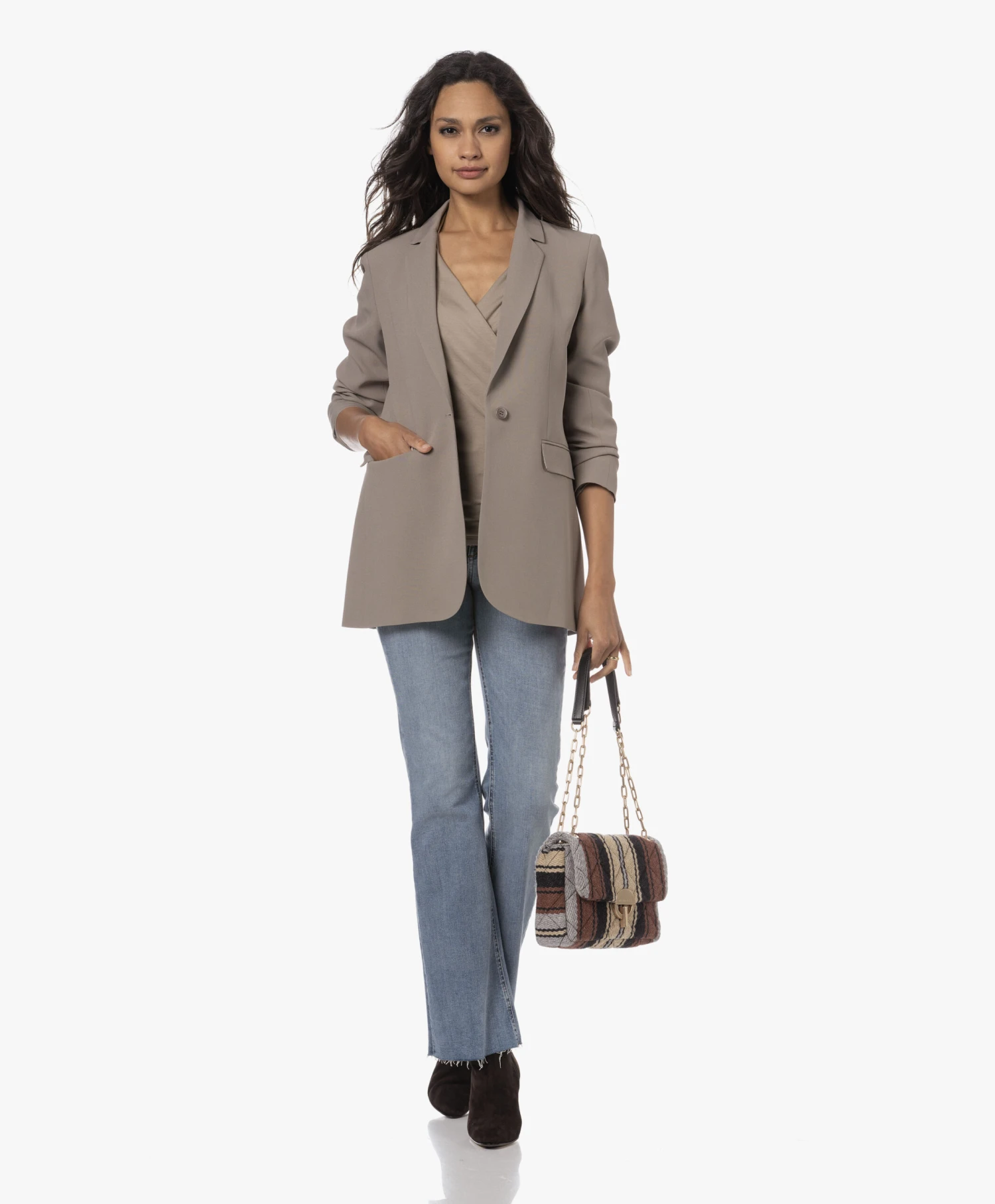 Panara Suède Leren Enkellaarzen - Donkerbruin 2 Panara Suède Leren Enkellaarzen - Donkerbruin - Afbeelding 2