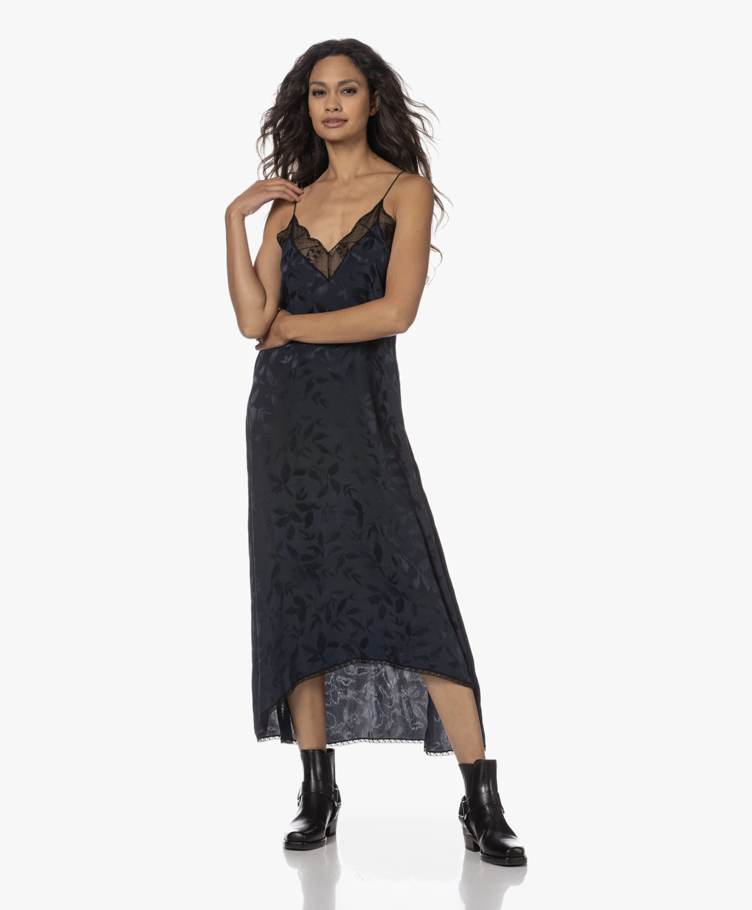 Zadig & Voltaire Risty Jacquard Zijden Slipdress - Inkt 8 Zadig & Voltaire Risty Jacquard Zijden Slipdress - Inkt - Afbeelding 8