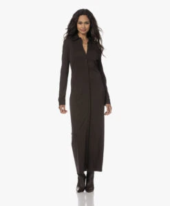 Filippa K Jersey Maxi Blousejurk - Dark Chocolate -Mode Kleding 230808 8276ddc9 c254 47de 82eb b0dc33c1e98e