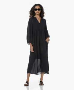 By-Bar Ravi Twill Jurk Met Driekwartmouwen - Midnight -Mode Kleding 230808 83fa072f 71db 4b87 81d1 02c5473fcbc5