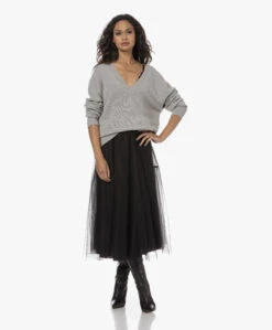 No Man'S Land Tulen Midi Rok - Zwart -Mode Kleding 230808 890c04ab 8979 437a 9105 9cd69d59a31e
