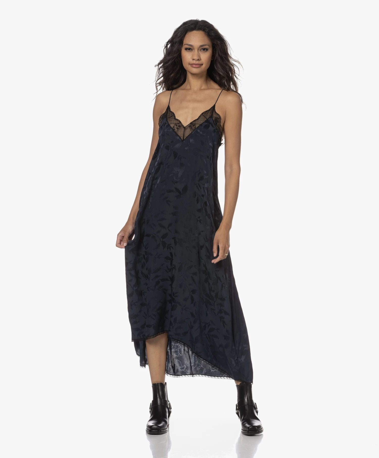 Zadig & Voltaire Risty Jacquard Zijden Slipdress - Inkt 13 Zadig & Voltaire Risty Jacquard Zijden Slipdress - Inkt - Afbeelding 13