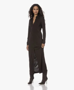 Filippa K Jersey Maxi Blousejurk - Dark Chocolate -Mode Kleding 230808 9c7b2908 cb24 47ec 9f1e 77d6dea3cb5d