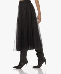 No Man'S Land Tulen Midi Rok - Zwart -Mode Kleding 230808 b34b0ea2 c46b 4f3d 8f0a 78fee57b351d