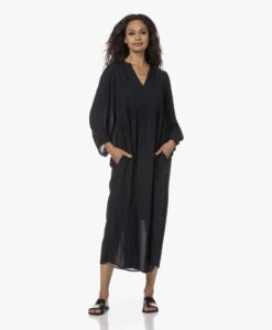 By-Bar Ravi Twill Jurk Met Driekwartmouwen - Midnight -Mode Kleding 230808 b36de11f dcf4 4a7b b5b3 7771a117b600