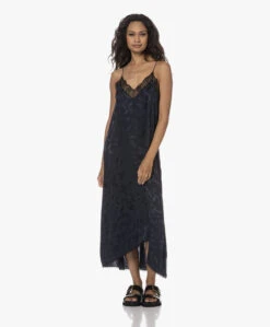 Zadig & Voltaire Risty Jacquard Zijden Slipdress - Inkt