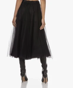 No Man'S Land Tulen Midi Rok - Zwart -Mode Kleding 230808 bfd4b6ba aa7e 4009 afe1 2c4a74e7b16a