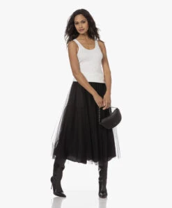 No Man'S Land Tulen Midi Rok - Zwart -Mode Kleding 230808 cc8f55b4 9614 458c b7dc d7bf322933a4