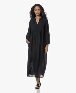 By-Bar Ravi Twill Jurk Met Driekwartmouwen - Midnight -Mode Kleding 230808 d83d4af8 81fd 49a6 b00d 82205fe1f251