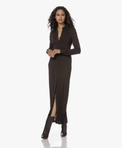 Filippa K Jersey Maxi Blousejurk - Dark Chocolate