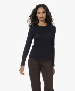 Belluna Forever Katoen-Cashmere Longsleeve - Navy -Mode Kleding 230809 0d63eb48 bdf9 4187 85fd 6a43218fa227