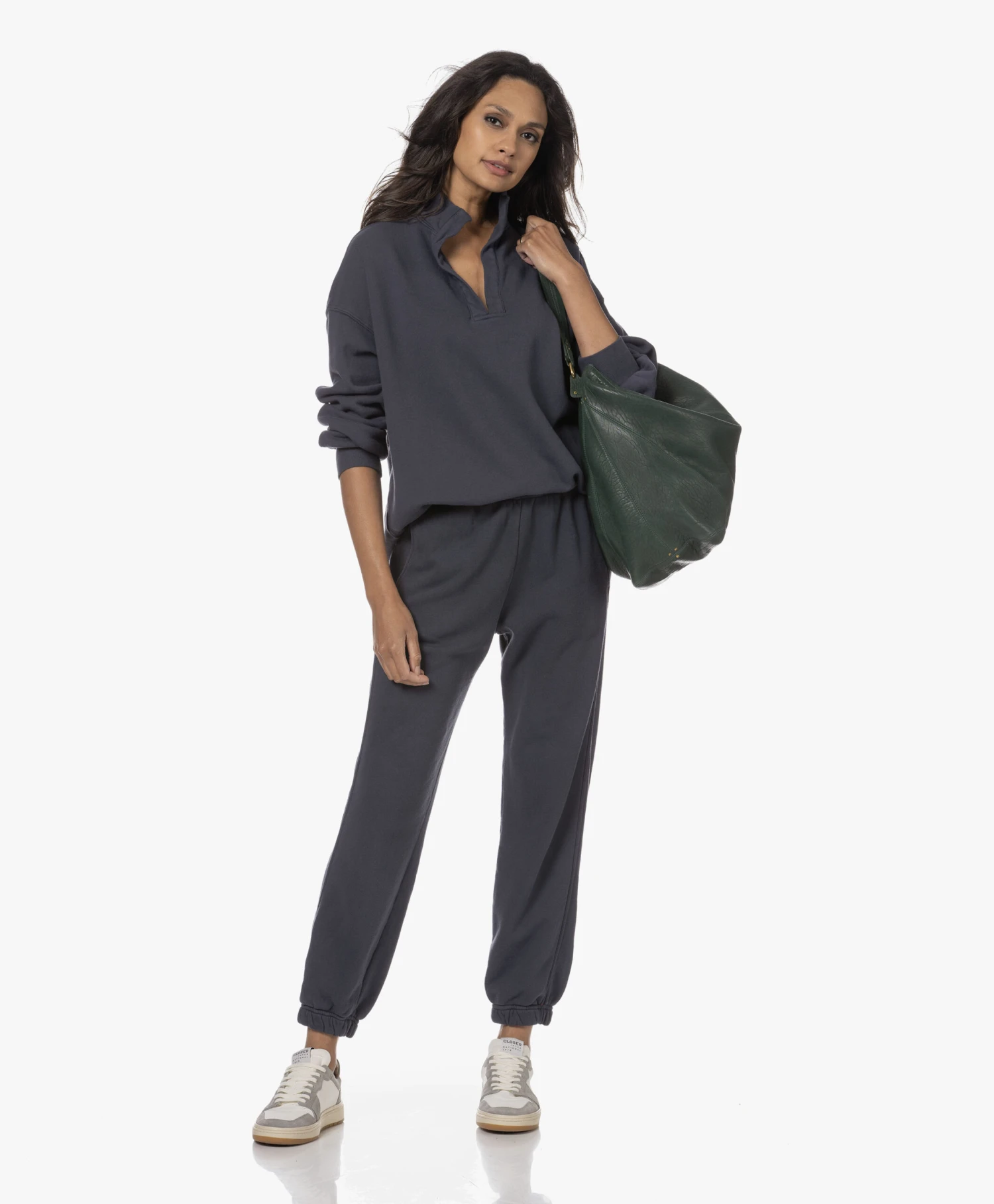 Closed Low-Top Leren Sneakers - Grey Alabaster 2 Closed Low-Top Leren Sneakers - Grey Alabaster - Afbeelding 2