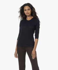 Belluna Forever Katoen-Cashmere Longsleeve - Navy -Mode Kleding 230809 889be8e3 2be8 4956 90f8 c798f657be88