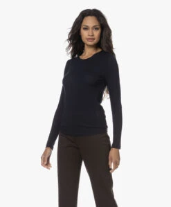 Belluna Forever Katoen-Cashmere Longsleeve - Navy