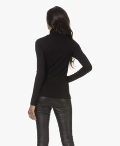 Majestic Filatures Viscose Soft Touch Jersey Colshirt - Zwart -Mode Kleding 230810 4ac5ddf2 3706 423a 9cd6 8e6bc2684591