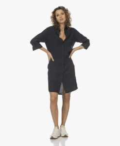 Penn&Ink N.Y Linnen Blousejurk - Navy -Mode Kleding 231603 0cf9ef05 76df 498e 97b5 e94b2b8f95a0