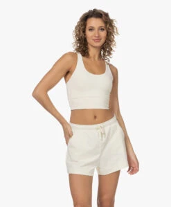 Deblon Sports Sarah Tech Jersey Cropped Top - Off-White -Mode Kleding 231603 339cdbde da04 443d 8148 3c064af98d2b