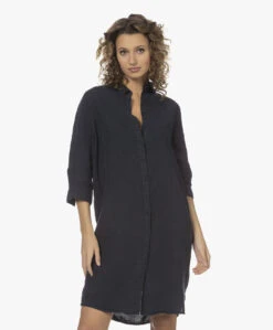 Penn&Ink N.Y Linnen Blousejurk - Navy -Mode Kleding 231603 872825de ba3d 40ec 8ed9 3423c1a47927