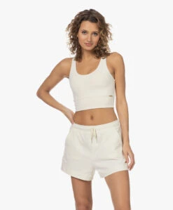 Deblon Sports Sarah Tech Jersey Cropped Top - Off-White