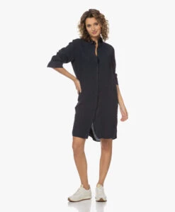 Penn&Ink N.Y Linnen Blousejurk - Navy -Mode Kleding 231603 aebfbbf9 9947 4715 bf69 0f547524ff4f