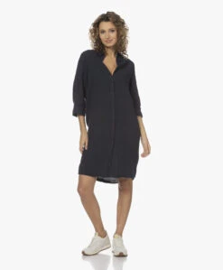 Penn&Ink N.Y Linnen Blousejurk - Navy