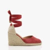 Castañer Carina 10Cm Canvas Sleehak Espadrilles - Karmijnrood