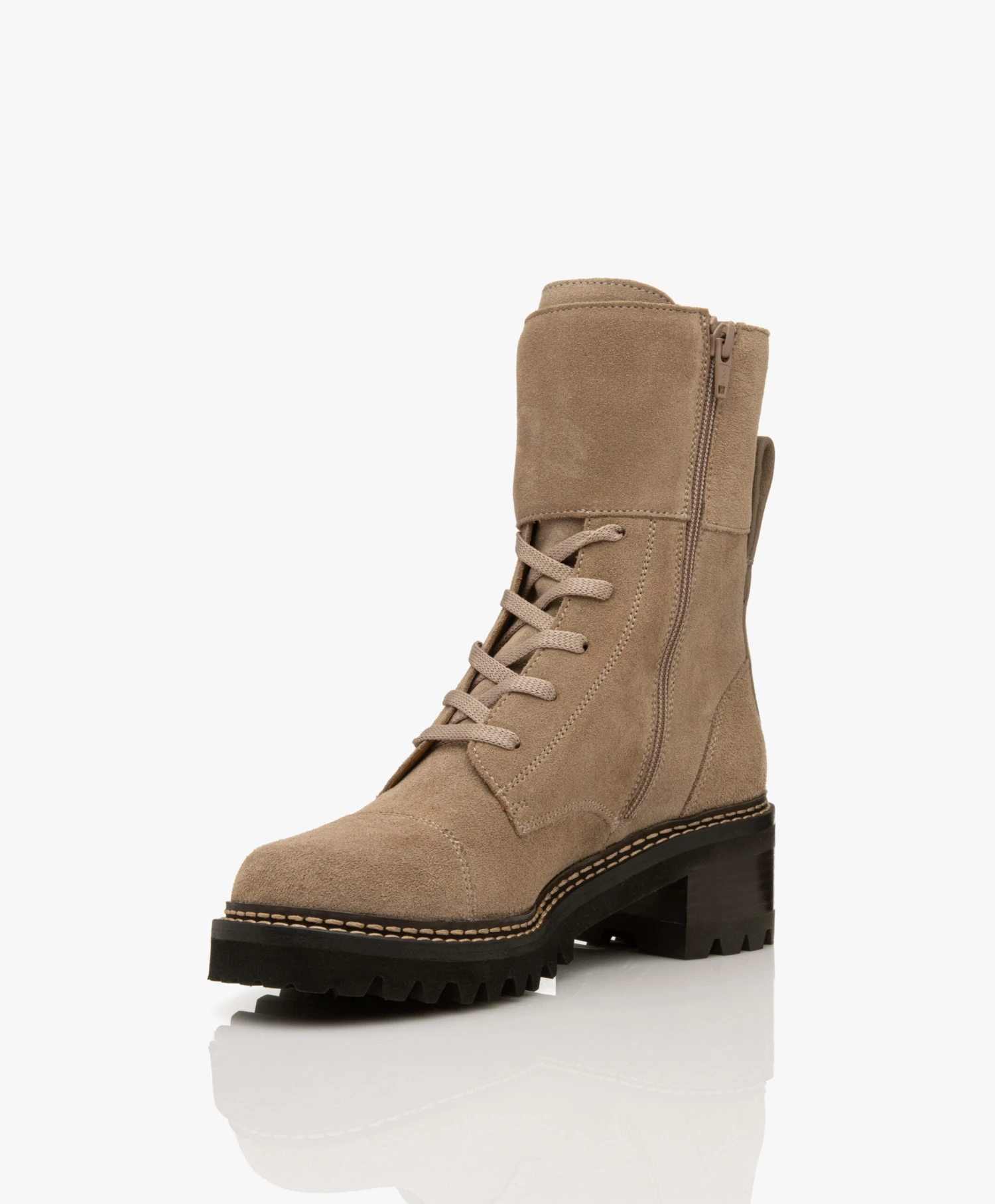 See By Chloé Mallory Enkellaarzen - Donkerbeige 11 See By Chloé Mallory Enkellaarzen - Donkerbeige - Afbeelding 11