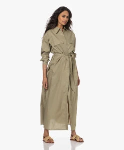 Su Paris Raya Poplin Maxi Blousejurk - Olive -Mode Kleding 26b02d18 e7b5 498d 8621 f940250a84d4 118