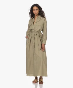 Su Paris Raya Poplin Maxi Blousejurk - Olive -Mode Kleding 28db4b84 9de3 4118 8af6 0d1003c4d9c0 192