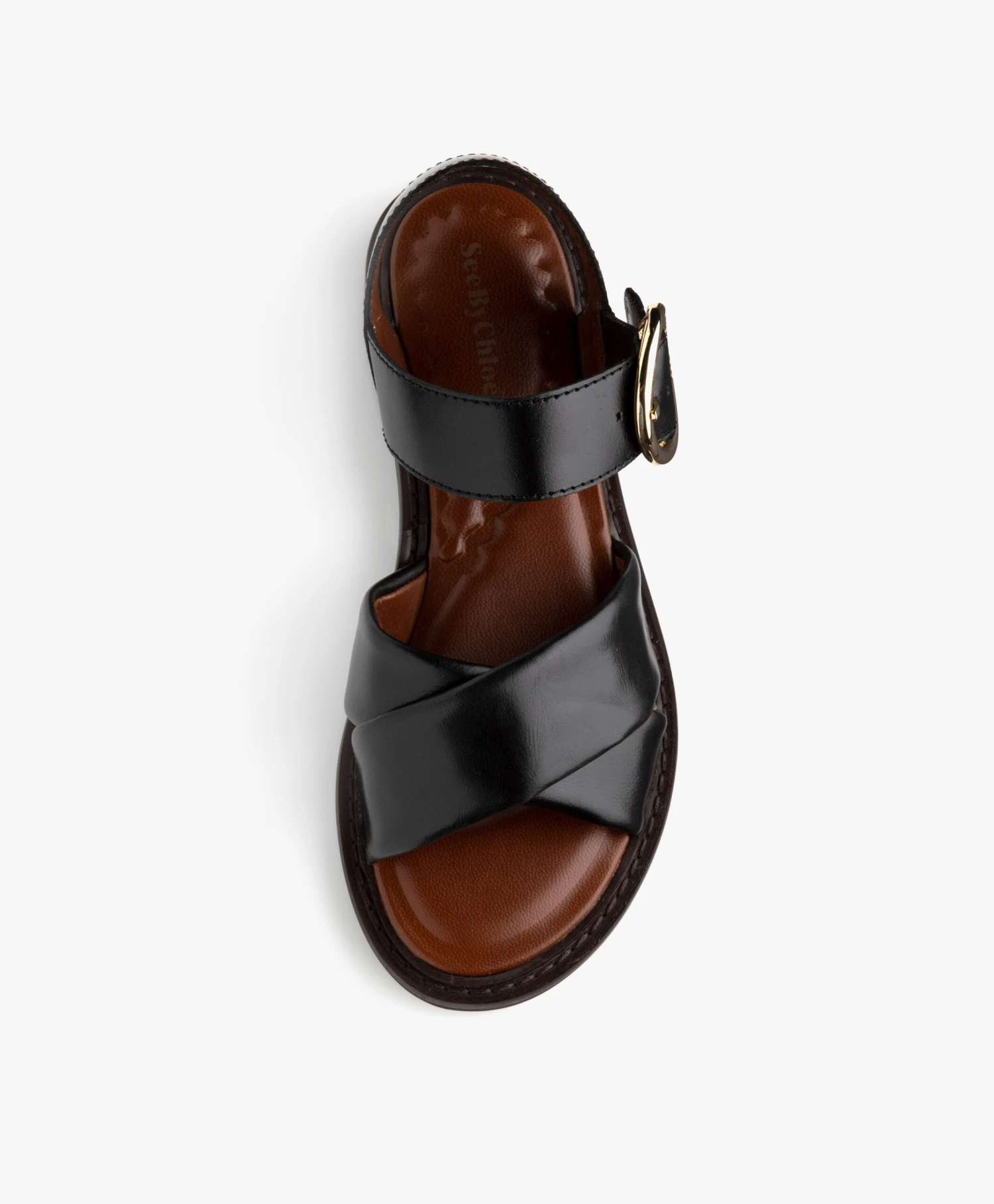 See By Chloé Lyna Kalfsleren Sandalen - Zwart 3 See By Chloé Lyna Kalfsleren Sandalen - Zwart - Afbeelding 3