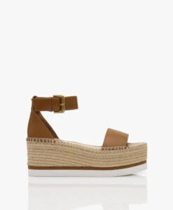 See By Chloé Glyn Kalfsleren Plateau Espadrilles - Tan