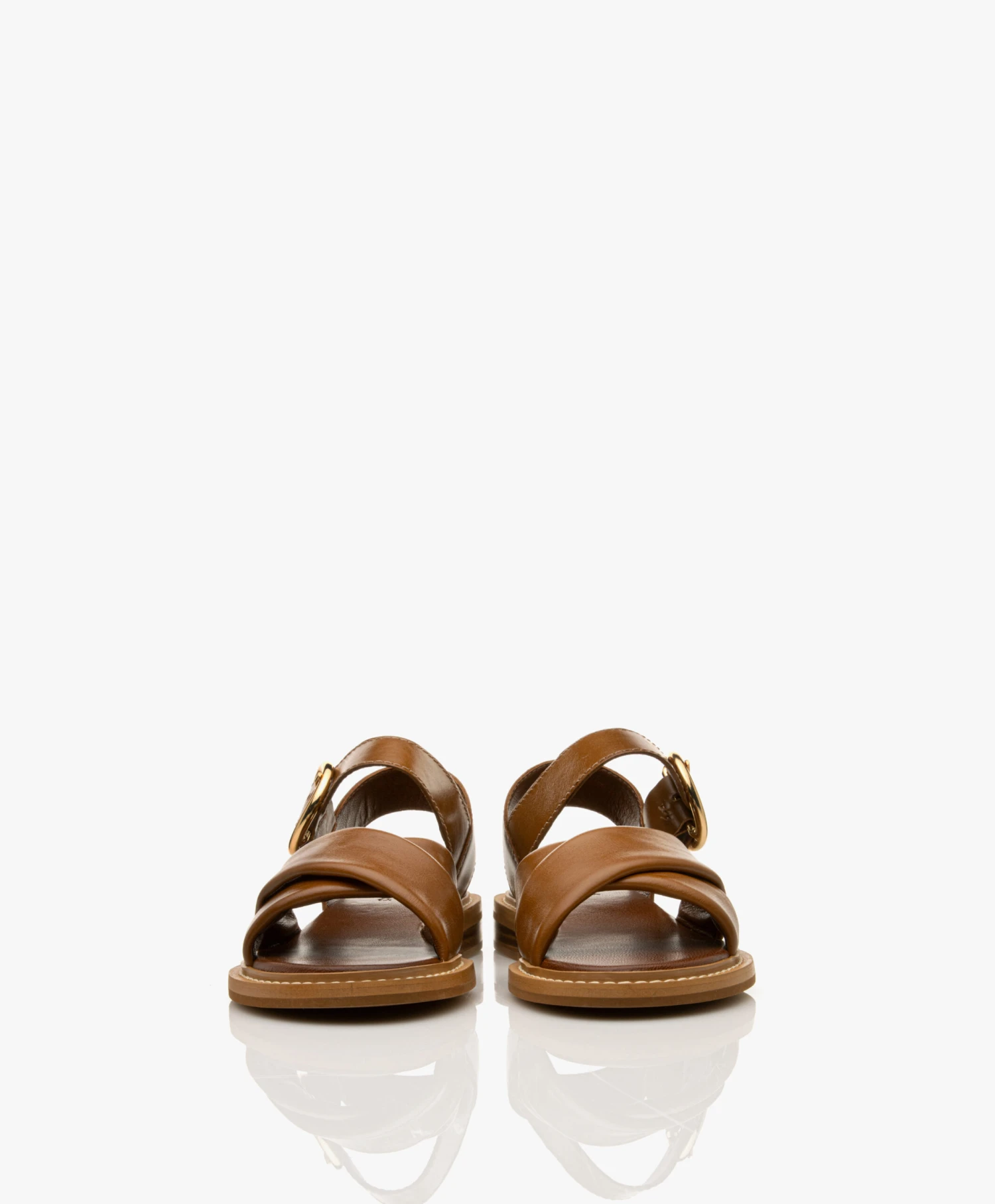 See By Chloé Lyna Kalfsleren Sandalen - Tan 4 See By Chloé Lyna Kalfsleren Sandalen - Tan - Afbeelding 4