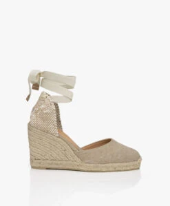 Castañer Carina 10Cm Canvas Sleehak Espadrilles - Zand