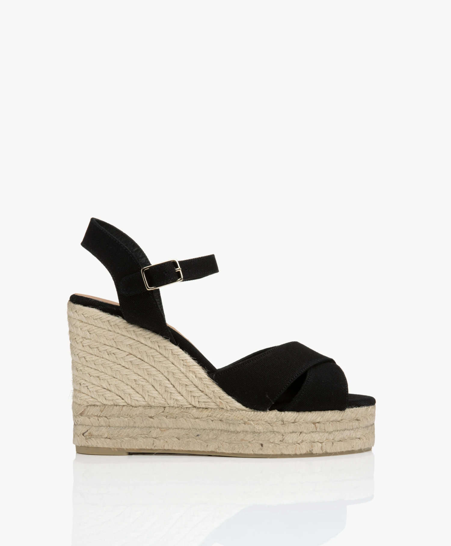 Castañer Blaudell 10,5Cm Canvas Espadrilles Met Sleehak - Zwart 1 Castañer Blaudell 10,5Cm Canvas Espadrilles Met Sleehak - Zwart