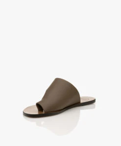 Atp Atelier Rosa Leren Slippers - Kaki Bruin -Mode Kleding 379a250a 04a4 457a 9923 f73b427c0956 05