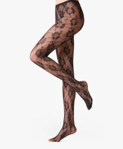 Falke Garden Floral Panty - Zwart