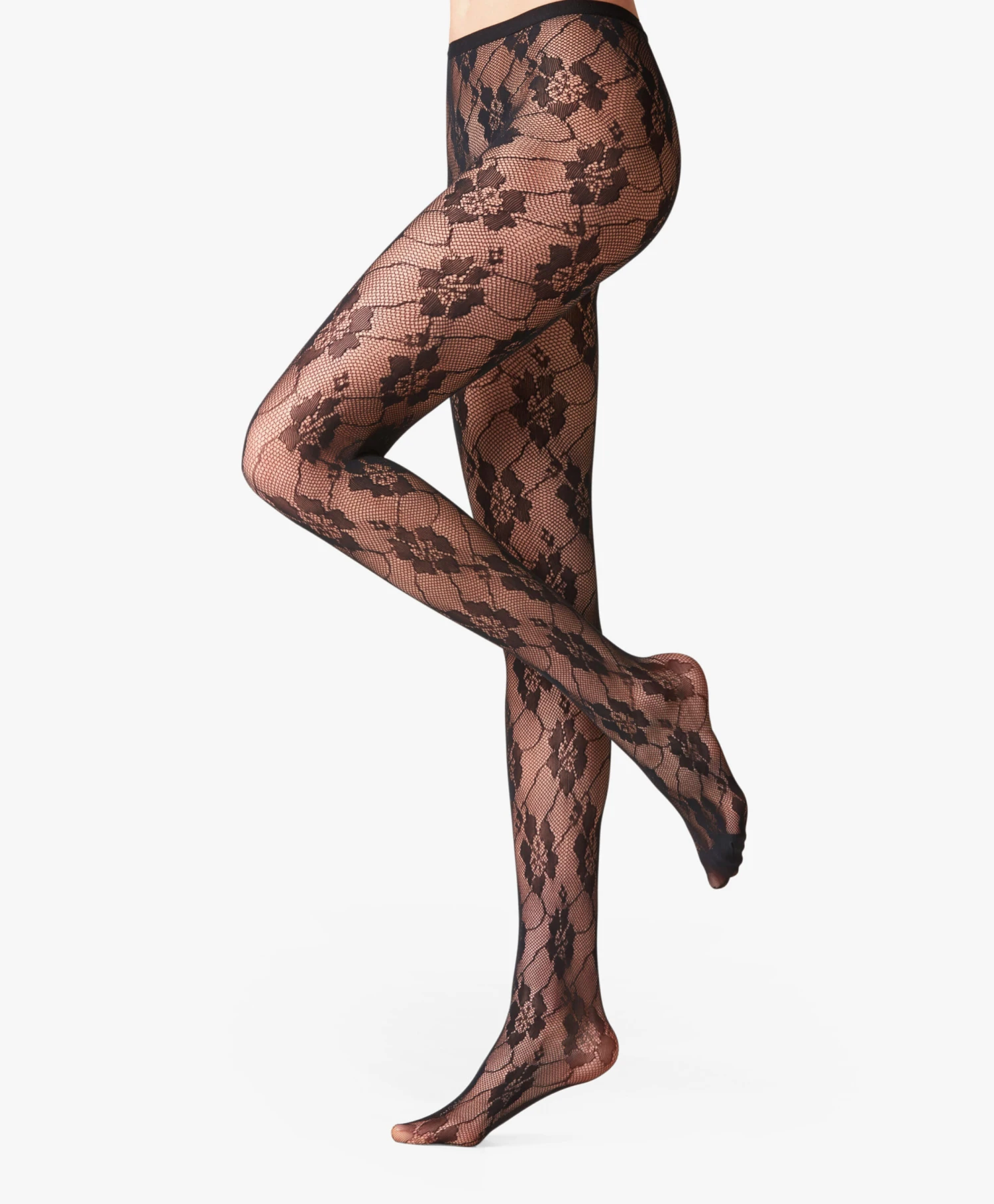 Falke Garden Floral Panty - Zwart 1 Falke Garden Floral Panty - Zwart