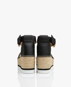 See By Chloé Glyn Kalfsleren Plateau Espadrilles - Zwart -Mode Kleding 43cbb02b accb 48f5 b727 71980c168681 06