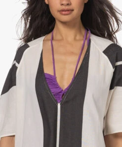 Su Paris Lida Gestreepte Herringbone Kaftan - Zwart -Mode Kleding 48daa048 2fc3 4123 8033 1f50a5add0d9 29