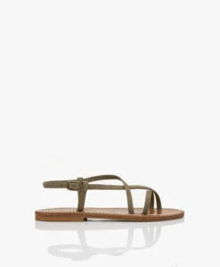 K. Jacques St. Tropez Muse Nubuck Leren Sandalen - Kaki