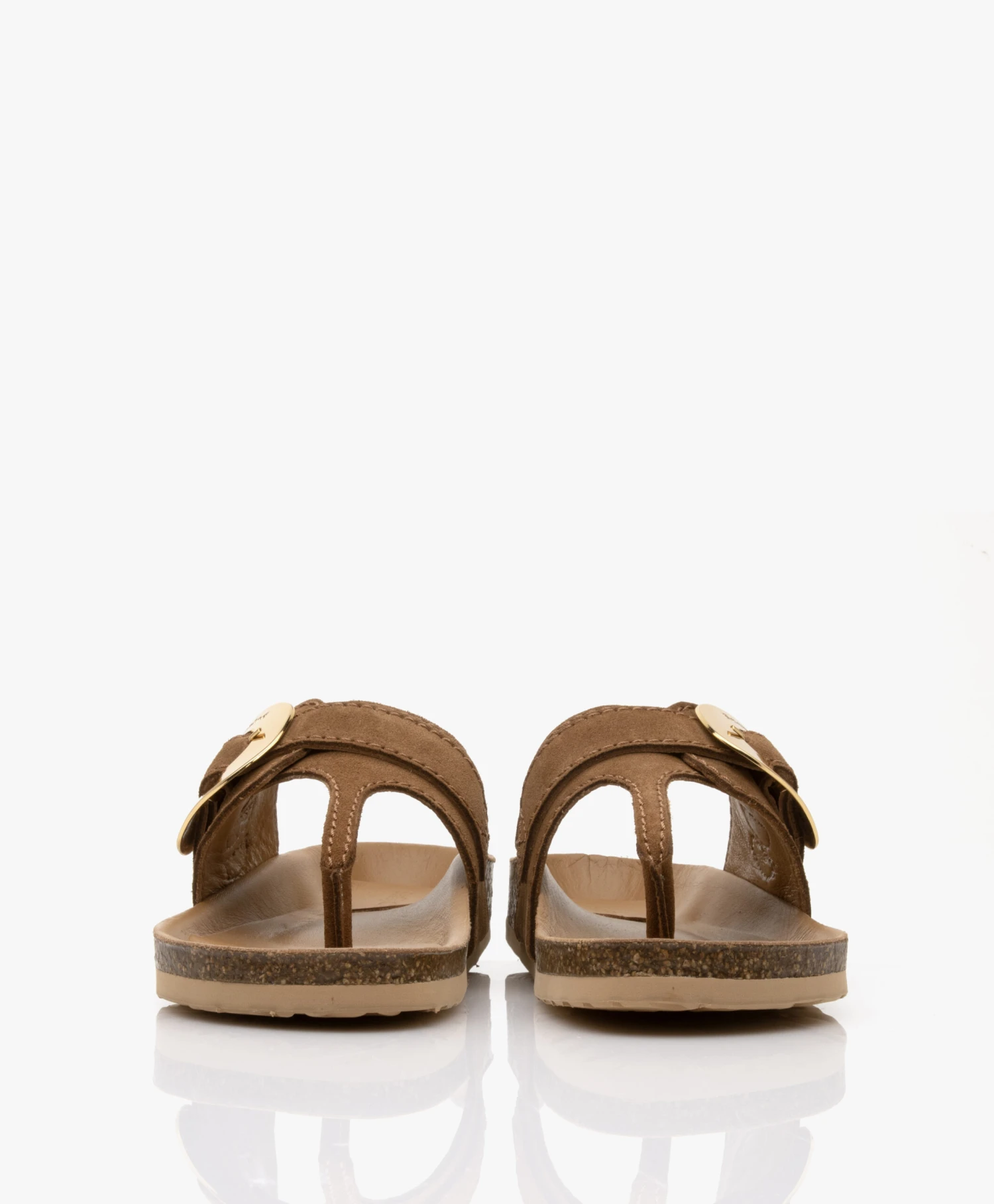 See By Chloé Chany Suède Teenslippers Met Kurkzool - Tan 7 See By Chloé Chany Suède Teenslippers Met Kurkzool - Tan - Afbeelding 7