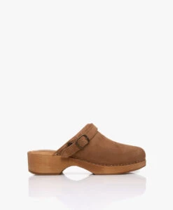 Re/Done 70S Suède En Houten Clogs - Cuoio
