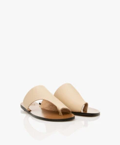 Atp Atelier Rosa Leren Slippers - Limestone -Mode Kleding 56fd7d4d 1efb 4664 95c5 c860fbd79b65 223