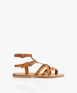 K. Jacques St. Tropez Larissa Leren Sandalen Met Studs - Bruin