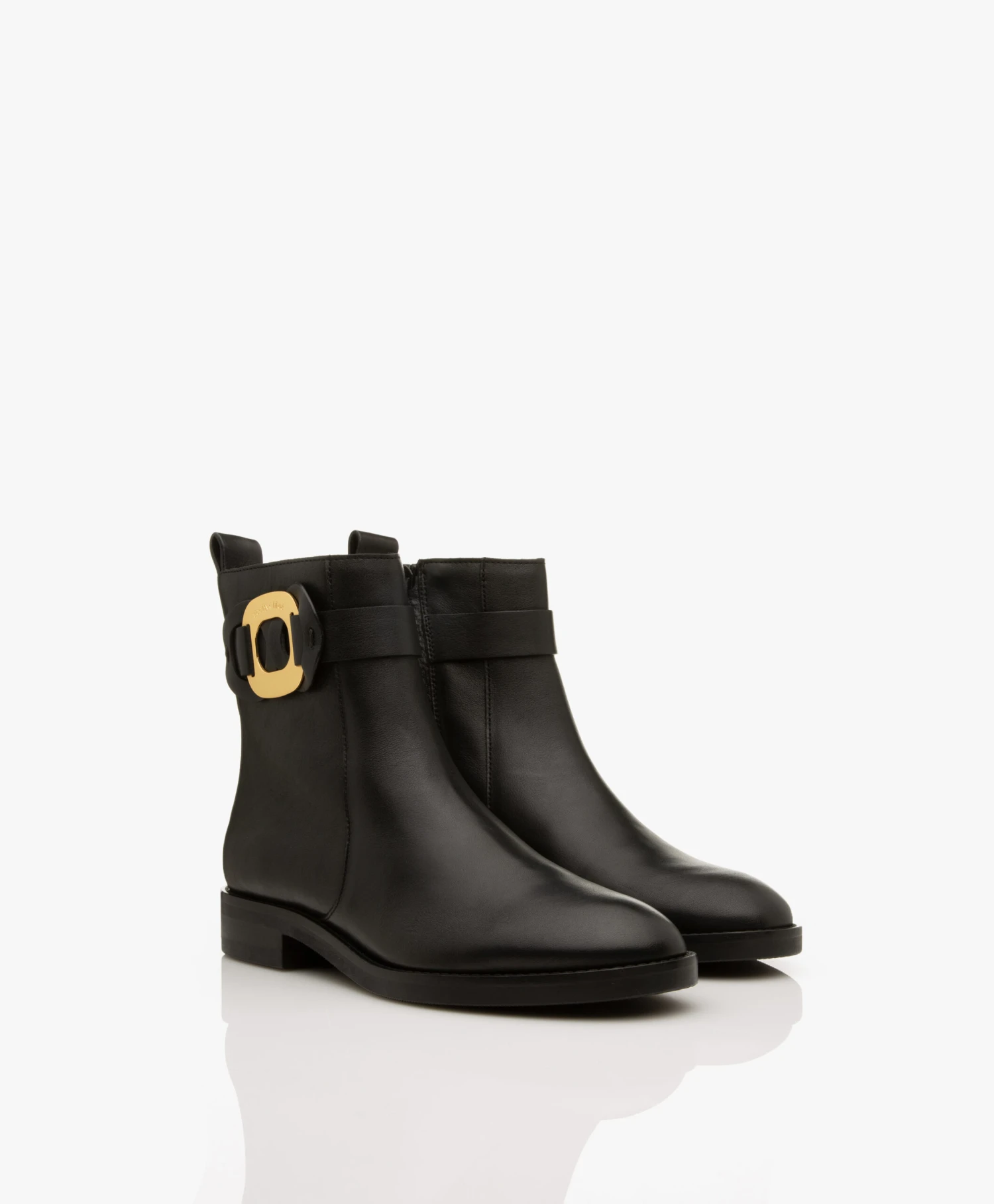 See By Chloé Chany Leren Enkellaarzen - Shiny Gold 8 See By Chloé Chany Leren Enkellaarzen - Shiny Gold - Afbeelding 8