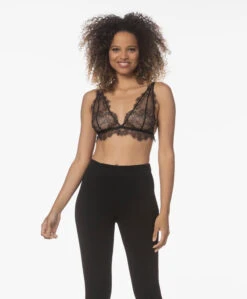 Anine Bing Delicate Lace Bra - Zwart